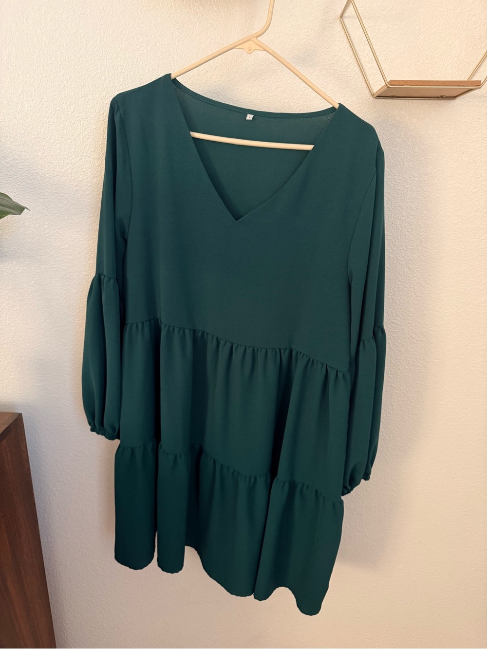 V-Neck Tiered Dress in Deep Teal